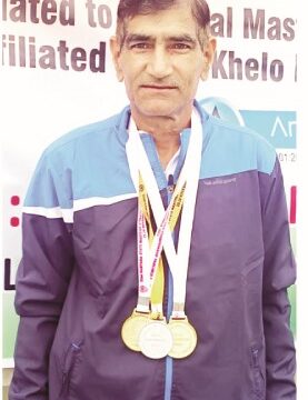 3 (3) मास्टर एथलेटिक्स चैंपियनशिप में जय कुमार शर्मा ने झटके दो गोल्ड मेडल