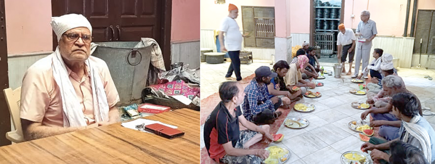 गुरुद्वारा बाबा बन्दा सिंह बहादुर पुरानी सब्जी मण्डी हांसी में चल रहे लंगर भोजन का किया निरीक्षण