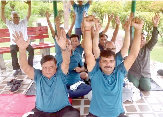 Yog copy (1) सेक्टर-14 सुभाष पार्क में तितली योग क्लब का अभ्यास