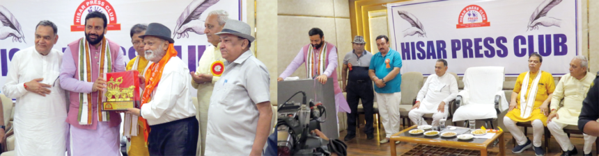हिसार प्रेस क्लब ने मुख्यमंत्री नायब सिंह सैनी का किया अभिनंदन